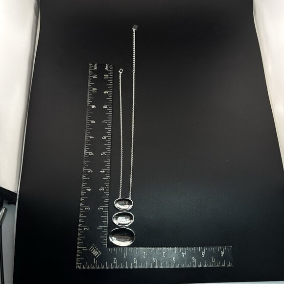 Robert Lee Morris RLM Necklace Modernist White Bronze Oval Pendant Bold QVC - Picture 4 of 11